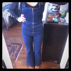 Rolla’s Jean Flare Zip Overalls - French blue